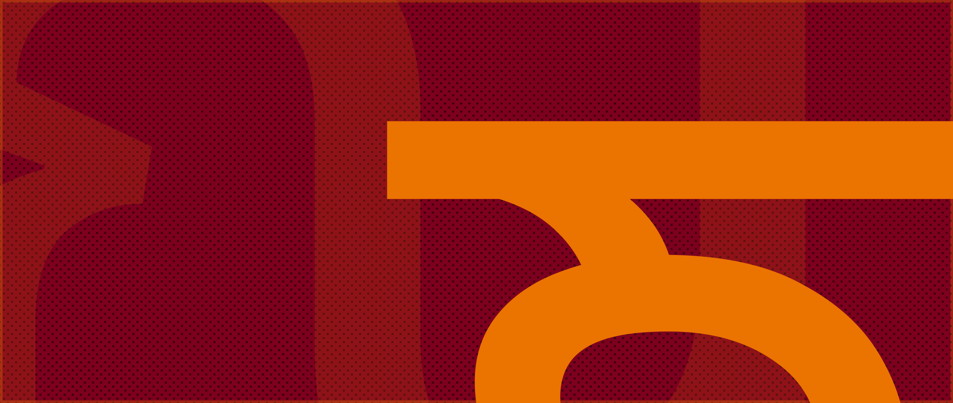 Vector banner with abstract letter shapes and a light textured background, in deep red