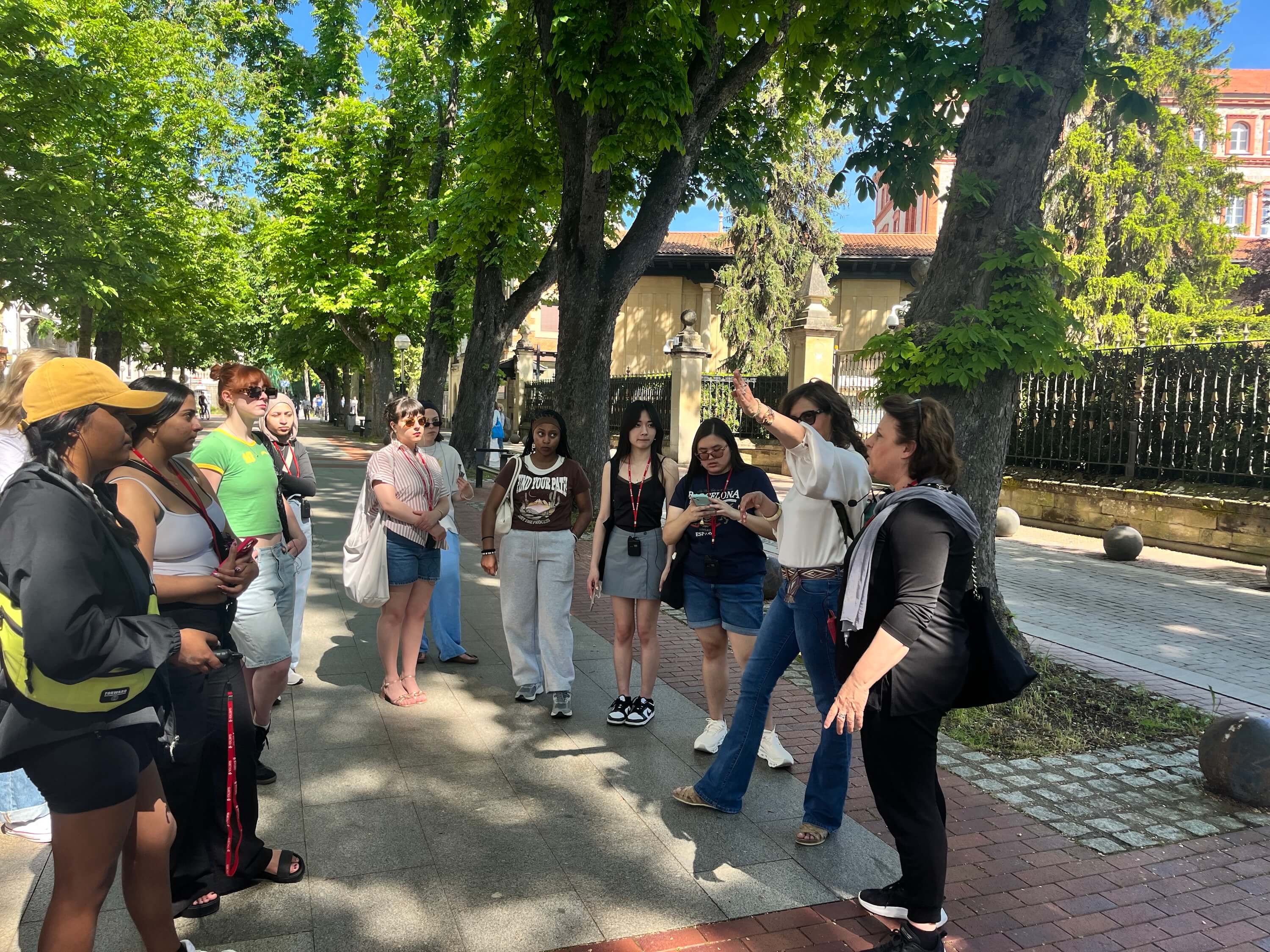 A group of people on the street
